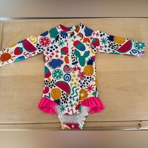 Colorful Kids Swimwear with Pink Accents